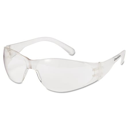Mcr Safety Checklite (CL1), Safety Glasses, Uncoated, Polycarbonate Lens, Clear Frame, Frameless, 12 PK CL010